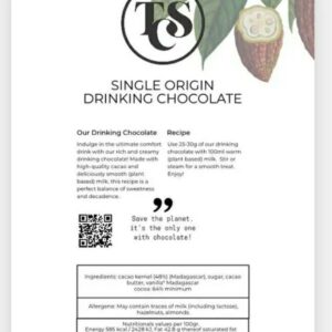 Madagascar Single Origin Drinking Chocolate TCS 64 percent vegan 500 gr.